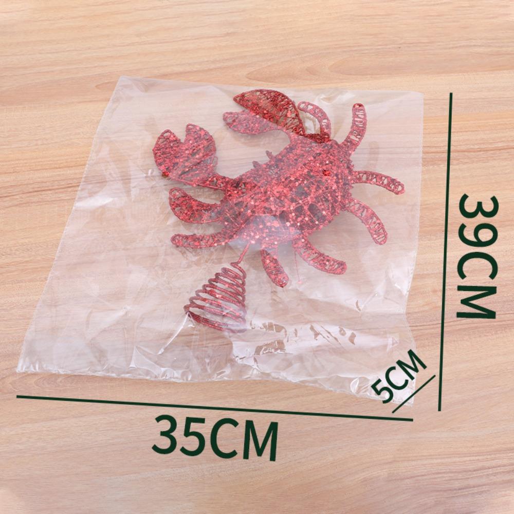 Christmas creativity, Christmas tree top decoration, red crabs, tree top stars, Christmas tree decorations, ornaments