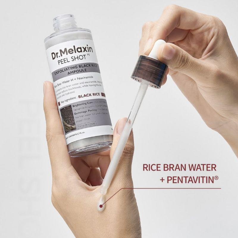 Dr. Melaxin Peel Shot Rice Ampoule Gommage Peeling Gel Black Rice 80ml | Gentle Exfoliating & Blackhead Care