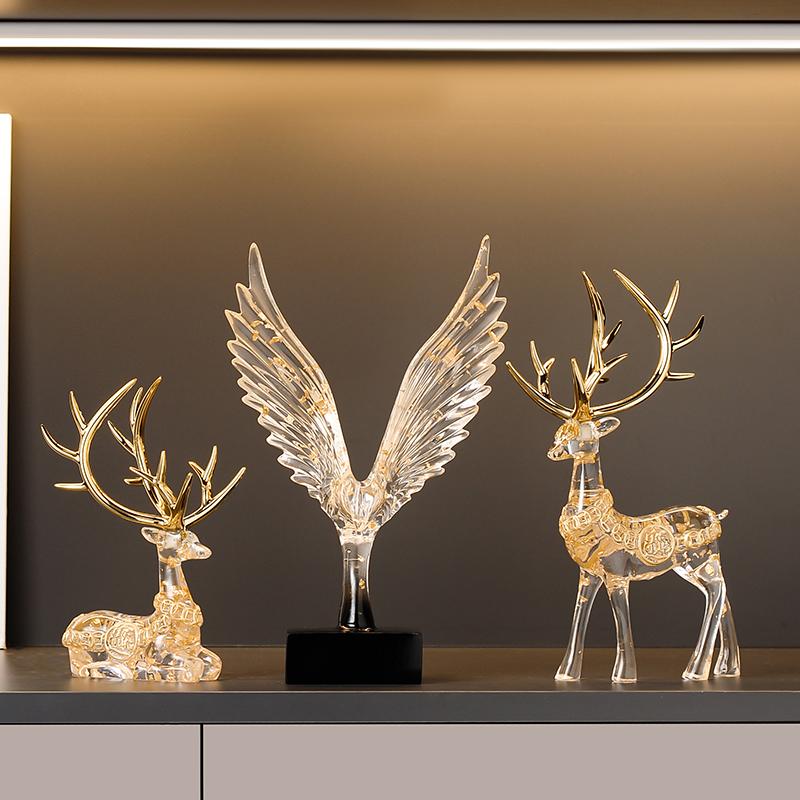 Abstract Gold Eagle Decoration Beautifully Resin Angel Wing Craftwork Sculpture Ornament Angel Wing Statue Home Decor Figurine