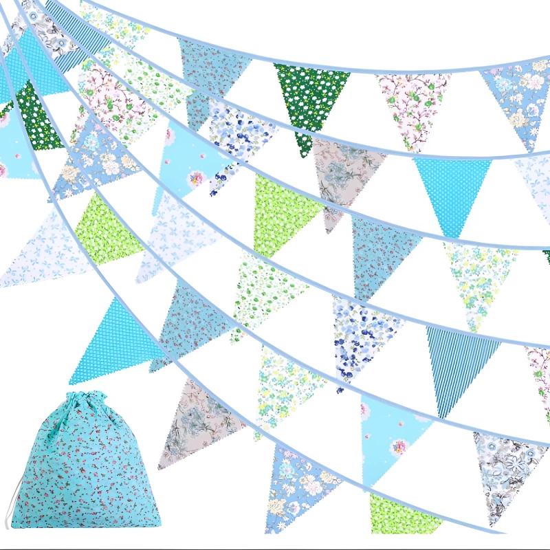Triangle Bunting Flags 12M/40Ft Reusable Easy to Hang Banner for Wedding Birthday Bachelorette Party Decor