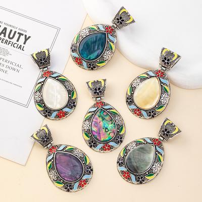 1 pièce, pendentif en forme de goutte d'eau en pierre naturelle, style bohème, breloques pour hommes et femmes, pour la fabrication de bijoux, accessoires de collier, cadeau de Noël