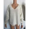 Ladies, Sweater, V-neck, Long Sleeved, Loose Fitting, Knitted Sweater, Base Coat, Top Coat