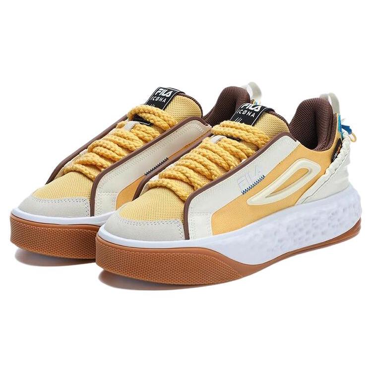 FILA Court Deluxe Low 'White Brown Yellow' Women's F12W323201FYA