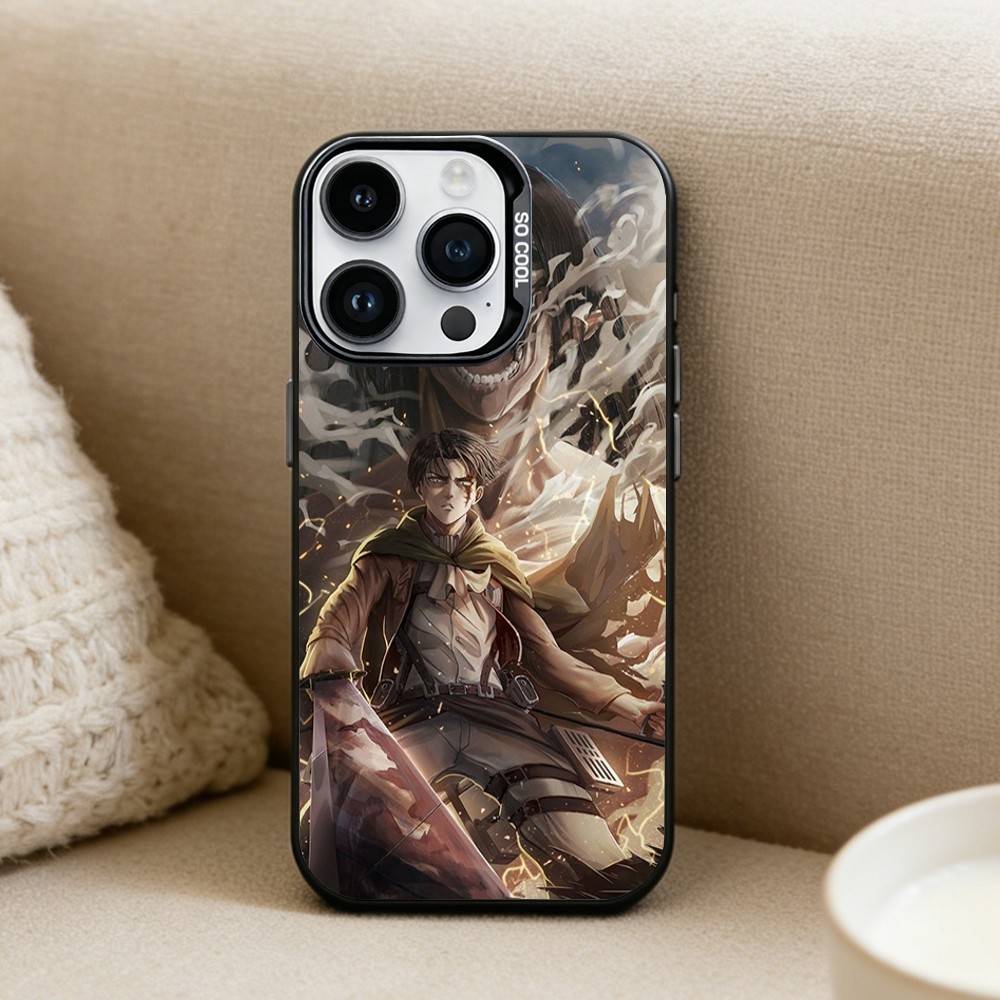 

Чехол для телефона с аниме Атака Титанов Для iPhone 17, 16, 15, 14, 13, 12 Pro Max Черный Конфетный Матовый Ударопрочный Чехол iPhoneXSMAX