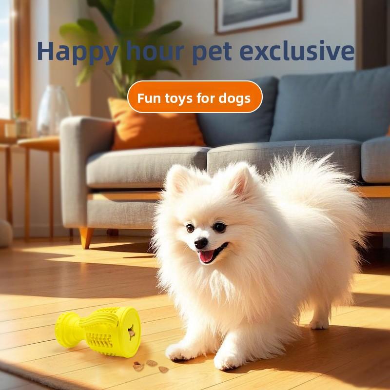 New Dog Toy for Self-entertainment and Boredom, Yellow Trophy, Natural Rubber, Leaky Pet Toy, Teething, Durable and Educational Toy