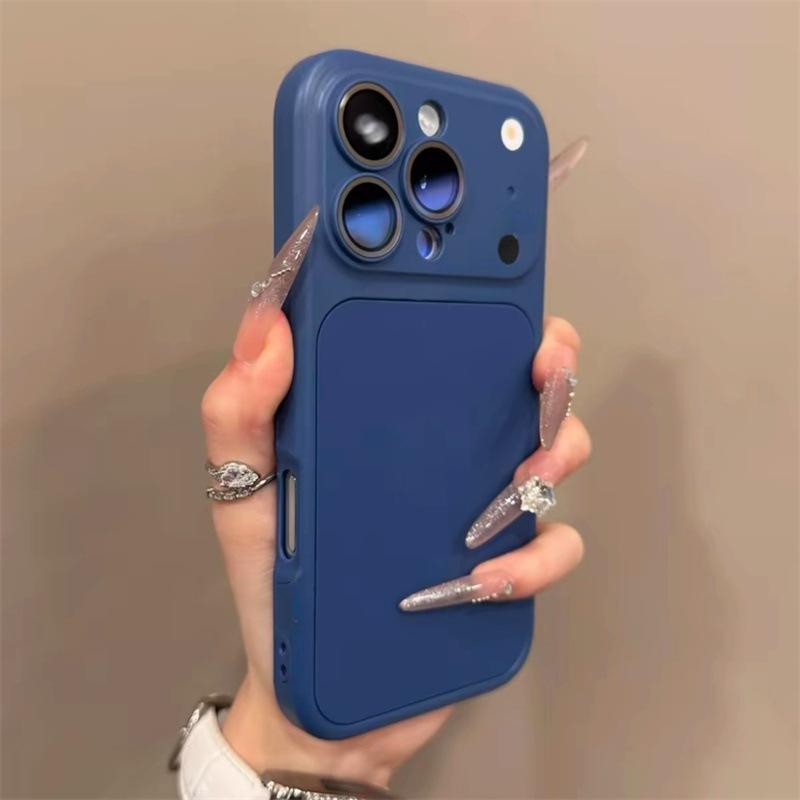 2-In-1 large window, suitable for iPhone17Pro mobile phone case, Apple 16Pro solid color 15Pro lens film 14.