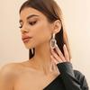 Punk Metal Double Oval Hoop Earrings for Women Girls Retro Gothic Gold Color Thick Round Geometric  Earrings Party Jewelry