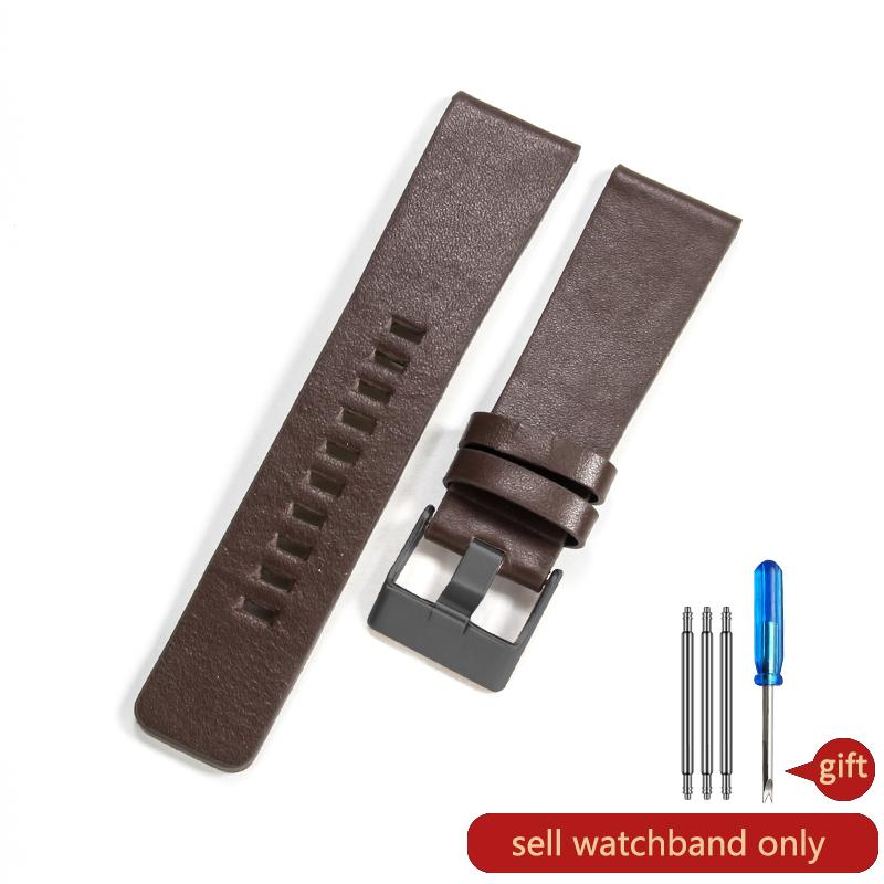 

Genuine Leather 27 28 30 32 26mm Accessories for Diesel Dz4323 1657 4343 Men Women Plain Weave Buckle with Tool Watch Strap 32mm