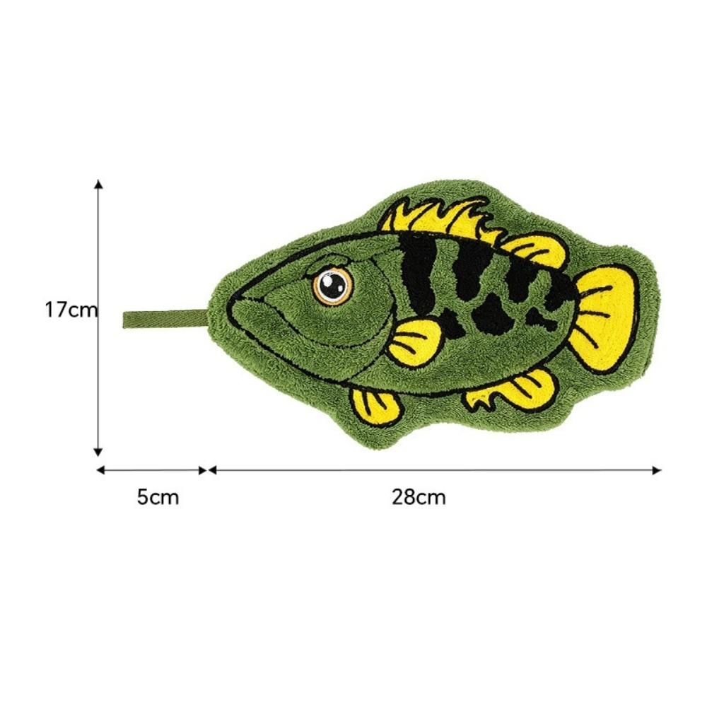 Hanging Lure Fishing Wipe Cloth Absorbent Fish Shaped Towel Fishing Hand Towel Outdoor,Kitchen Etc