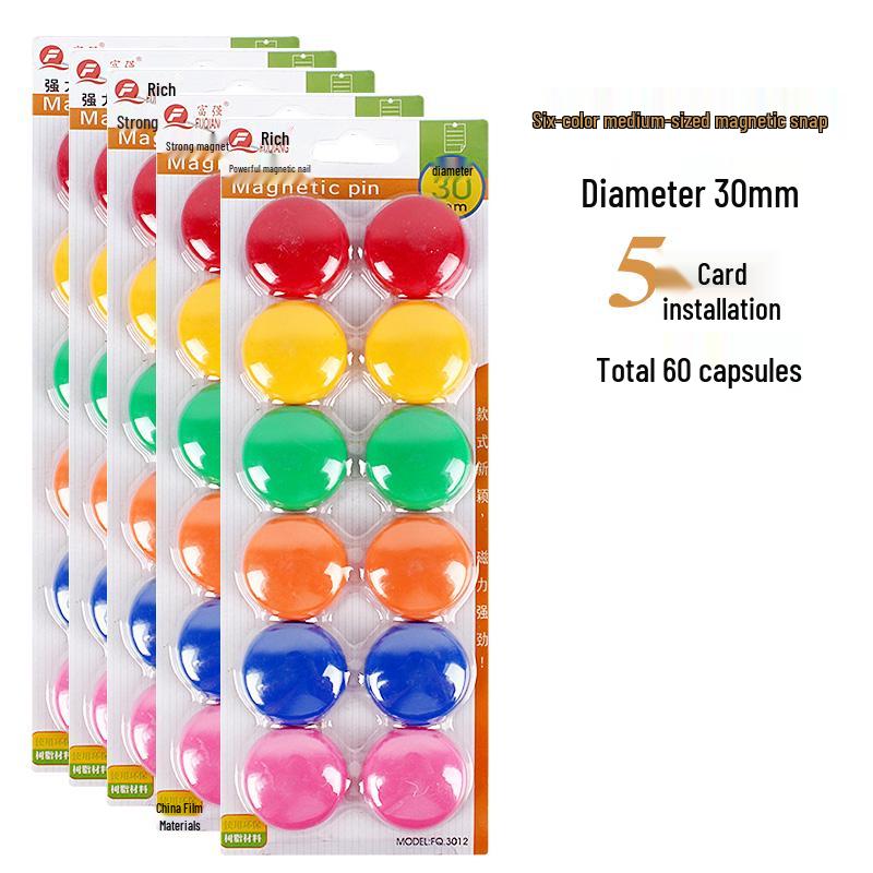 Smiley Face Magnetic Buttons: Colorful, Strong Magnets for Whiteboards & Chalkboards
