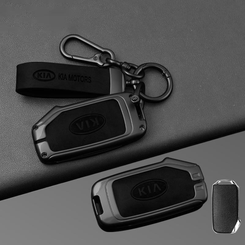 BTSOM1 Zinc Alloy Car Key Case Cover Leather Shell Holder For KIA Sportage R GT Stinger Sorento Ceed Cerato Forte Niro Soul Telluride