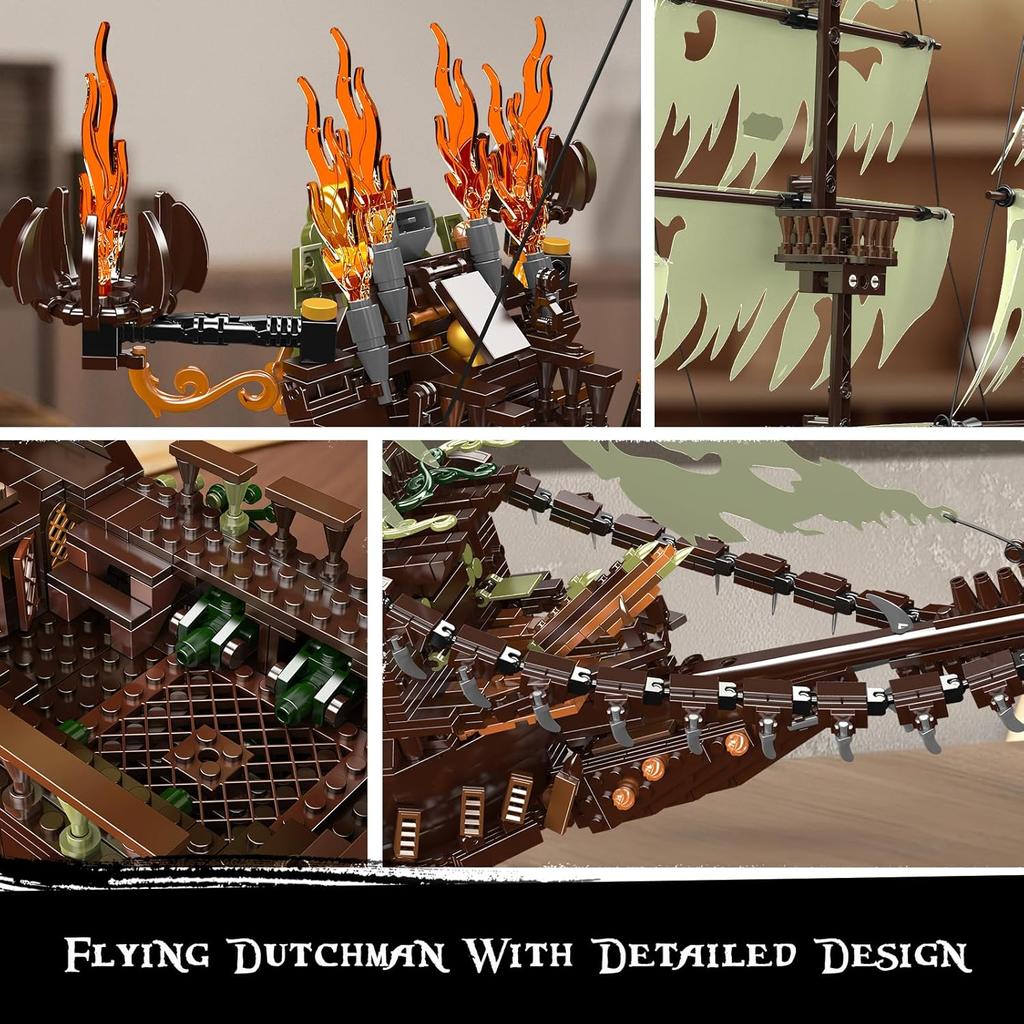 MOULD KING 13197 Pirate Ship Building Block The MOC Flying Ductman Pirate Ship Model Assembly Ship Toys Kids Christmas Gifts