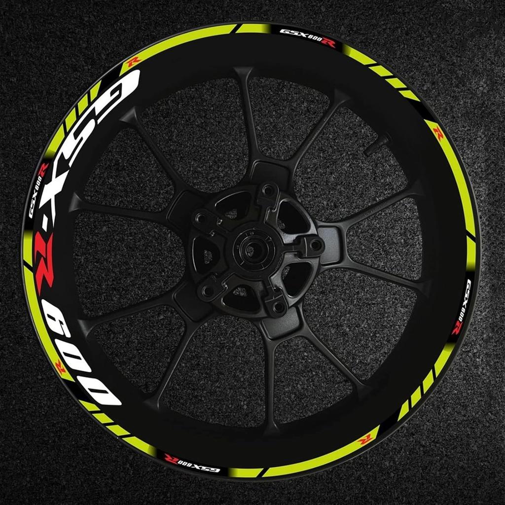 Stripe Stickers Motorcycle Wheel Hub Rim Decal Reflective Sticker for Suzuki GSXR600 Gsxr/600/R/600R Gsx-r 600 R600 (Color : L)