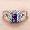 Fashion color square ring, women's wedding ring exquisite design, engagement ceremony accessories ring women
