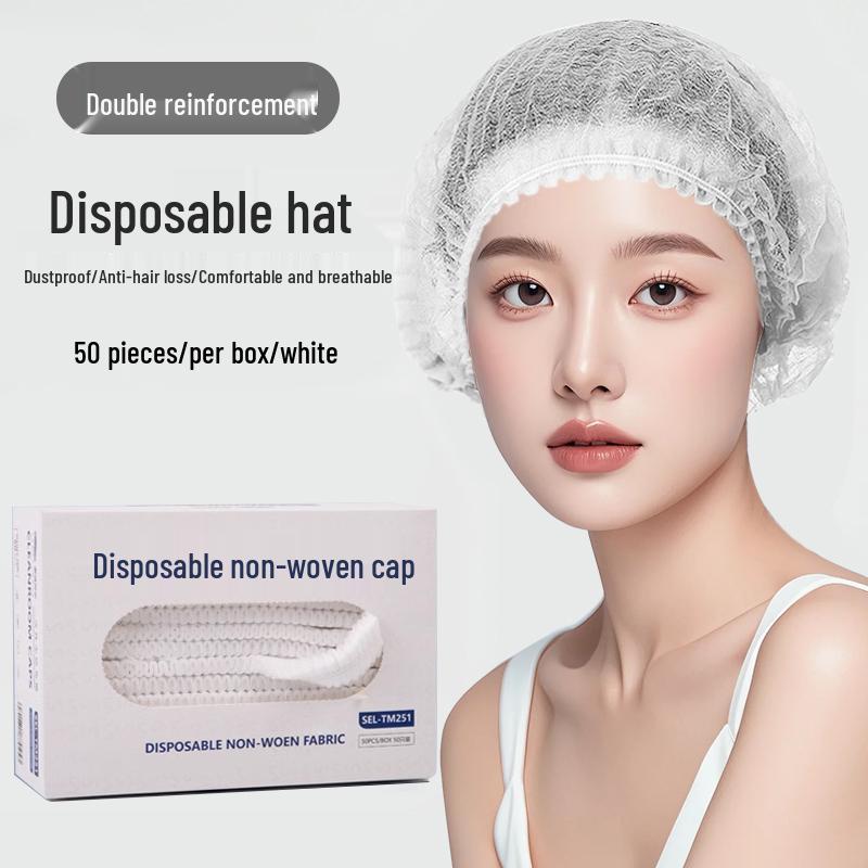 Disposable Dustproof Kitchen Hair Net Cap - Non-woven Fabric, Thickened, Anti-Hair Loss for Chefs & Catering