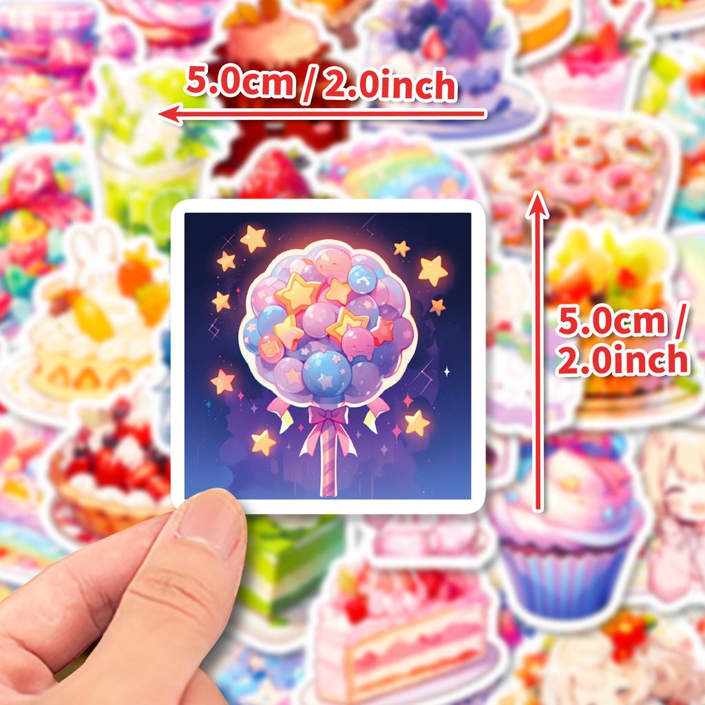 50 Cute Dessert Stickers Cartoon Cute Naughty Food Dessert Milk Tea Baked Ice Cream