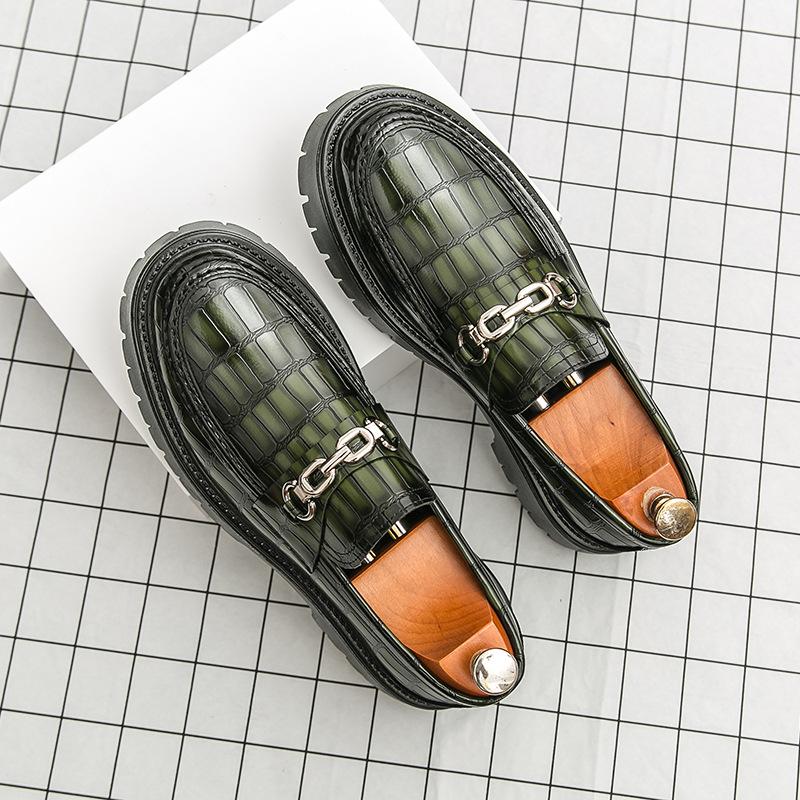 2025 new large size British style business leather shoes fashionable versatile platform foot shoes men's shoes