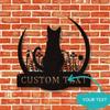 Unique Personalized Metal Sign Two Cats Flowers Moon Wedding New Year Valentine Christmas Mardi Gras