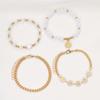 4PC Fashion Daisy Bracelet Imitation Zircon Beads Stainless Steel For Women Handmade Wrist Chain Accessories Zircon Gifts