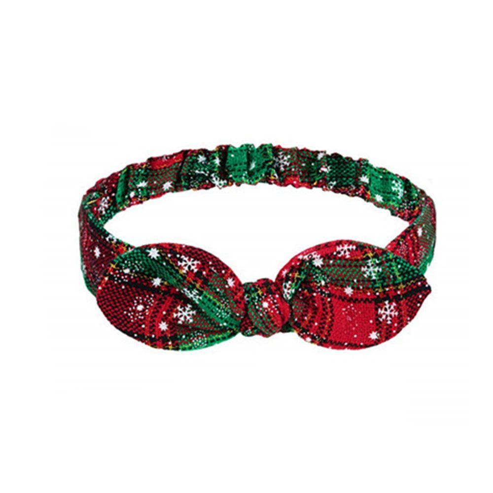 Decorations Navidad Decor Bowknot Snowflake Xmas Garland Christmas Grid Headband New Year Gift