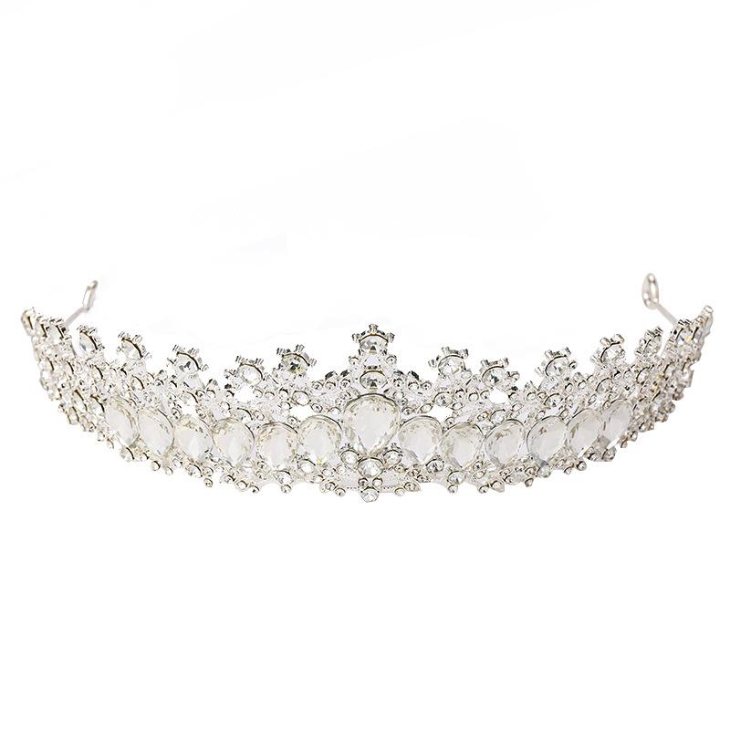 Bridal tiara luxury sparkling rhinestone pageant crown multi-color water drop tiara wedding dress accessories headband