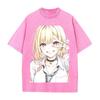 Kitagawa Marin Print T-shirt Anime My Dress Up Darling Clothing Men Women Cotton Tshirts Vintage Washed T Shirt Loose Streetwear