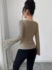 Designer Women's Asymmetrical Off-Shoulder Sweater: Slim-Fit Long-Sleeve Base Top for Spring and Autumn