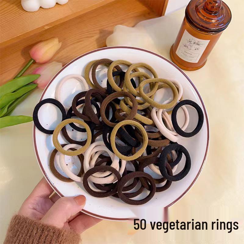 Morandi Seamless High-Elastic Hair Ties, Non-Damaging Rubber Bands, Black & Coffee Colors