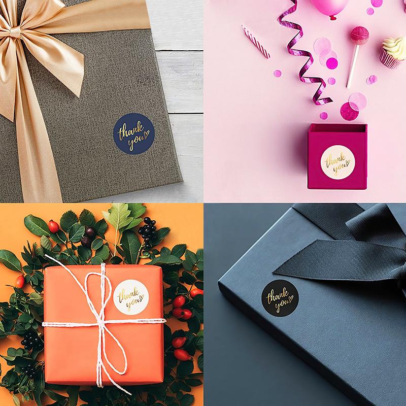 Hot Stamping, Thank You Stickers, Gratitude, Friends and Family, Thankyou, Circular, Self-adhesive Labels, Gift Decorations, Sealing Stickers