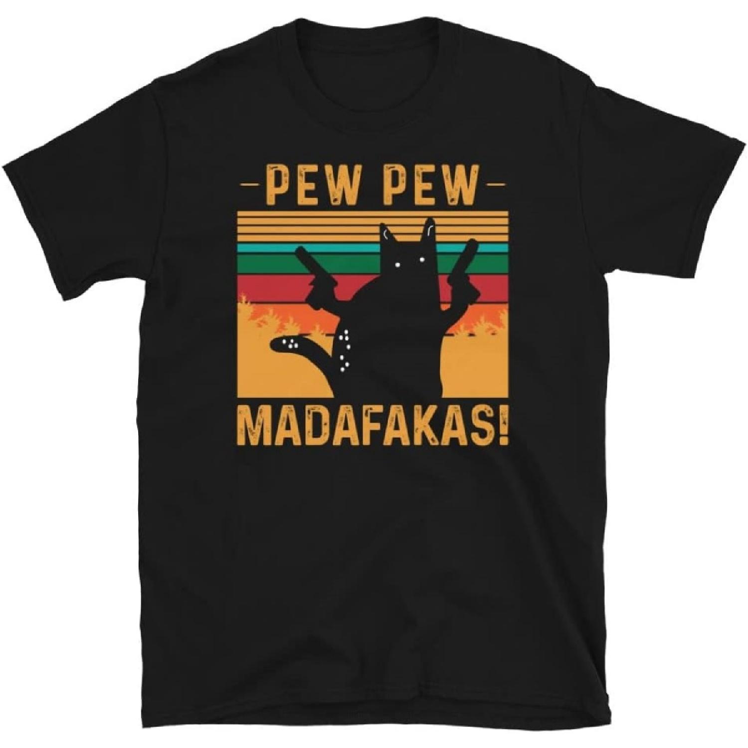 

Pew Pew Madafakas! Cute Cat Funny Animal Kitty Cats T-Shirt XXXXXL різнокольоровий