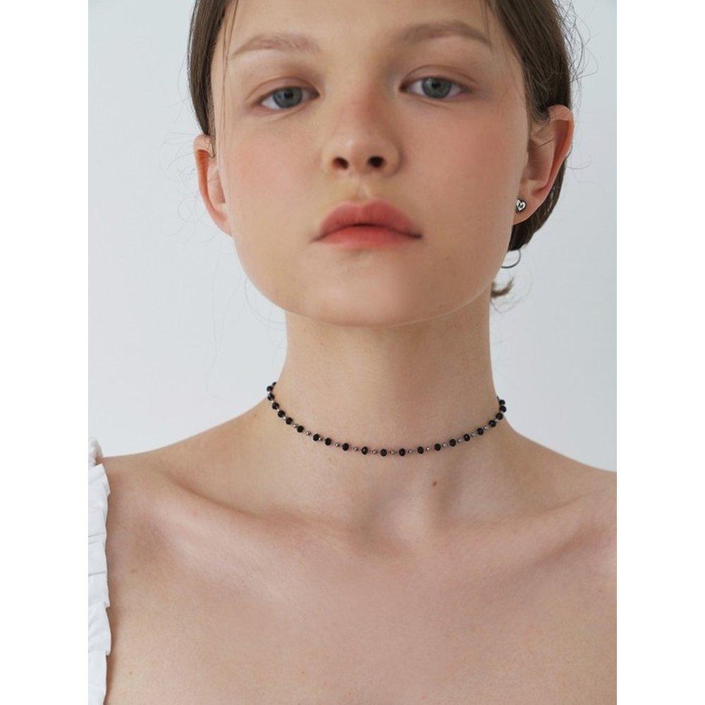 [Surgical] Ball & Black Crystal Choker