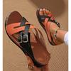 Summer Women Wedge Sandals Premium Orthopedic Open Toe Sandals Vintage Anti-Slip Leather Casual Slippers Platform Retro Shoes