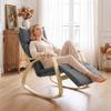 Rocking Chair with 5-Way Adjustable Footrest, Dark Gray