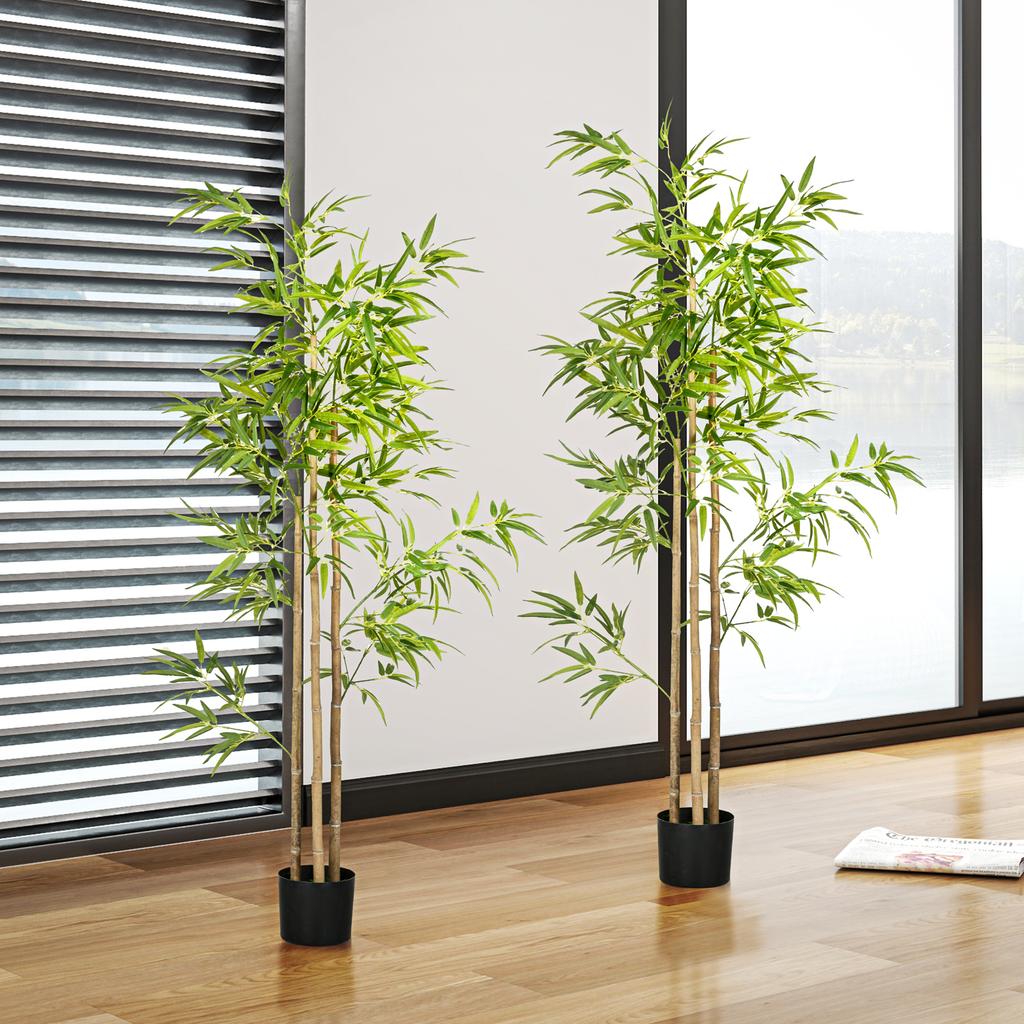 Artificial Plant Bamboo Artificial Tree Height 180 Cm with Pot, Indoor Decoration, Very Realistic