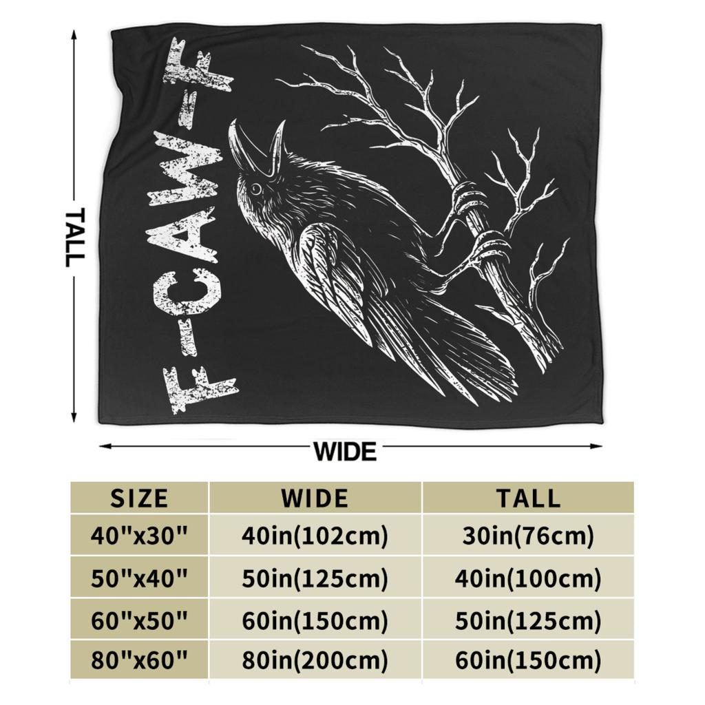 F-Caw-F Schwarzkrähe Meme Flanelldecke Neuheit Überwurfdecken für Zuhause Hotel Sofa 150*125cm Teppichstück,