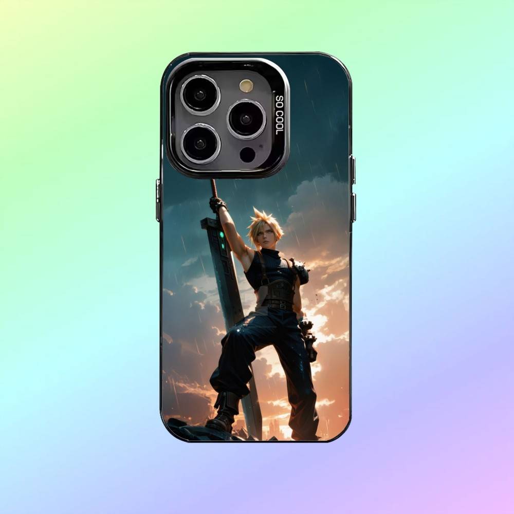 F-Final F-Fantasy V-VII Cloud Phone Case For iPhone17,16,15,14,13,12,11 Plus,Pro Max Colored Silver Phone Case