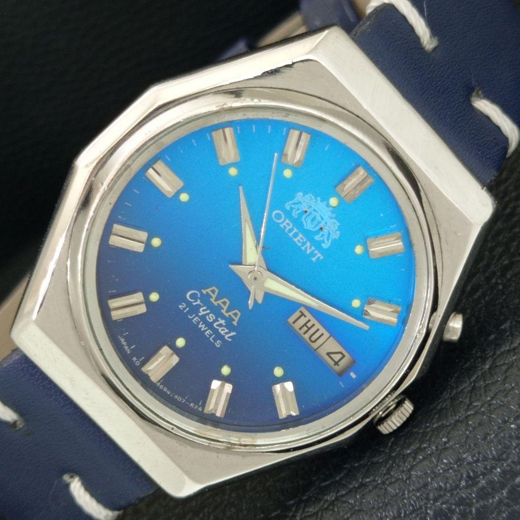 

ORIENT AAA CRYSTAL AUTOMATIC VINTAGE JAPAN MENS ORIGINAL DIAL WATCH a706893-1