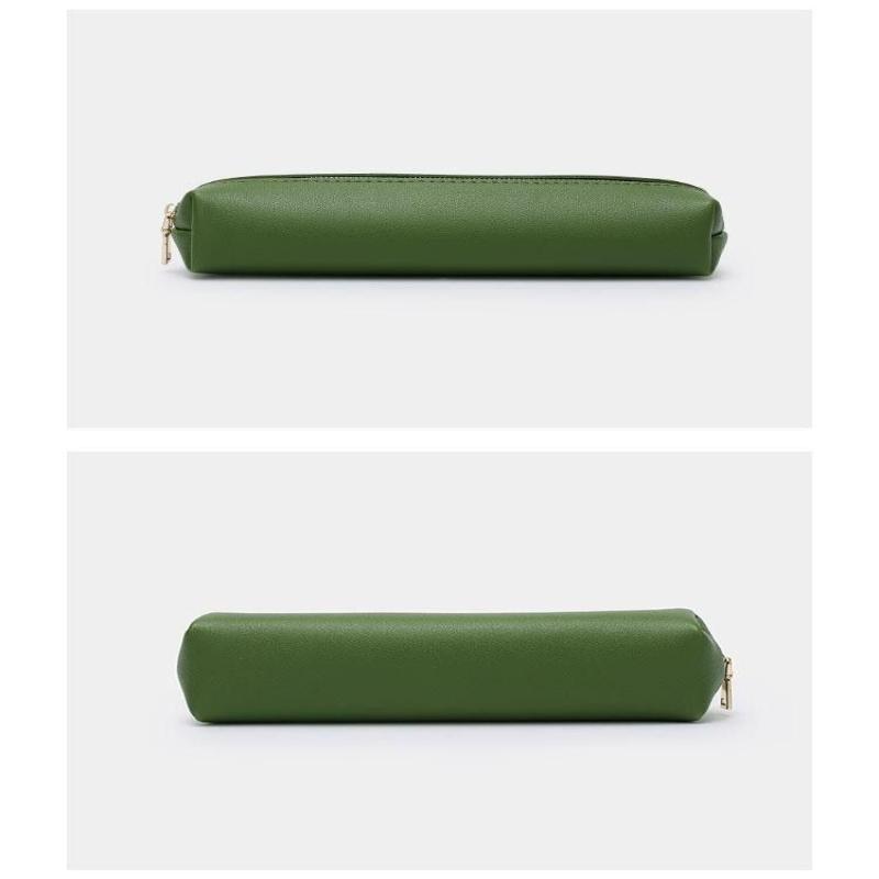 Pu Leather Pen Bag Water Dirt-Proof Storage Bag Large Capacity Pencil Case Simple Stationery Box