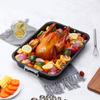 Professional 15Inch Turkey Roaster Pan Carbon Steel Roasting Pan With V-Shape Grill Large Capacity Baking Tray for Oven