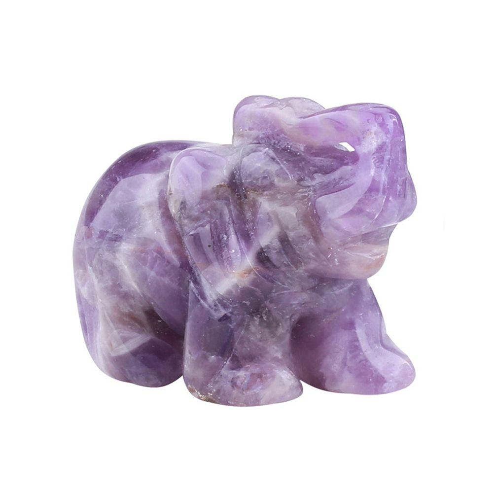 Decor Amethyst Obsidian Rose Quartz Small Decoration Stone Crafts Christmas Present Elephant Statue