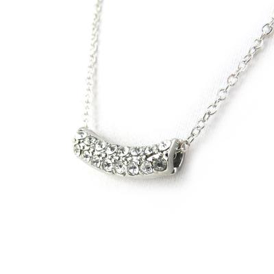 [N1509] - Colar Designer 'Sissi' branco prateado