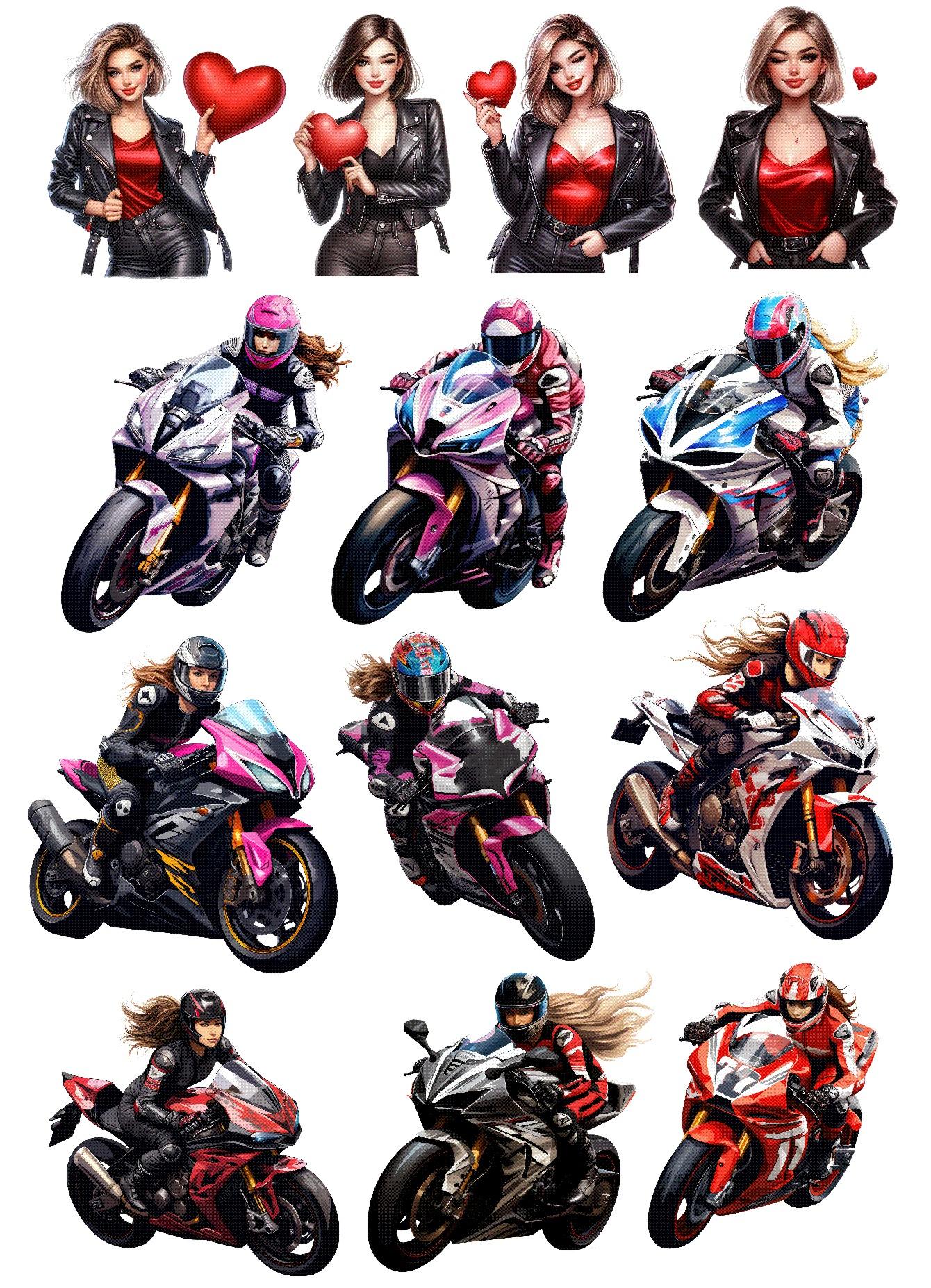 

1 set Cool and handsome leather couple motorcycle driver 2 Stickers Photo Albums Planner Journal Scrapbooking Stationary белый