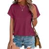 Loose Short Sleeve Solid Color Round Neck Tshirt for Spring Summer