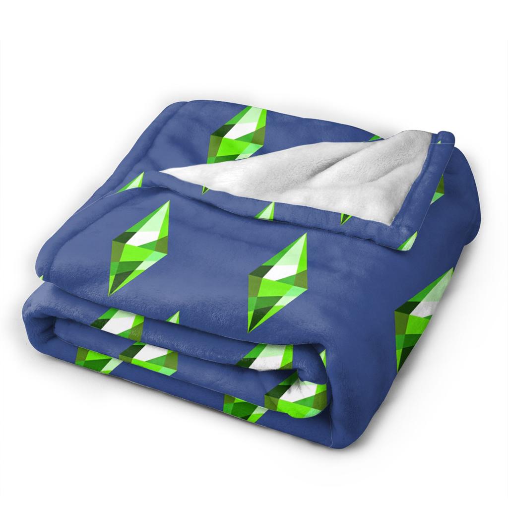 Sims 4 Plumbob Video Game Blanket  Soft Aesthetic Plush Throw Blanket For Child Couch Chair Flannel Bedspread Bed Cover