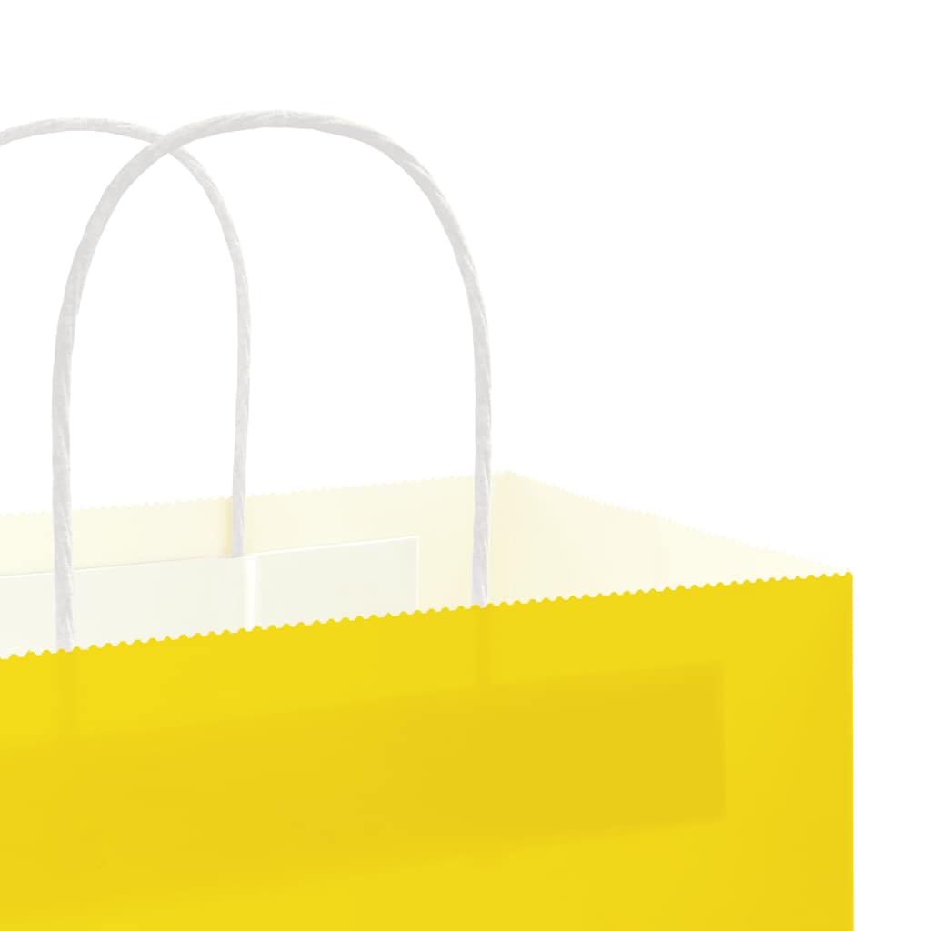Paper Shopping Bags 50 pcs with Handles Yellow 32 x 17 x 44 cm