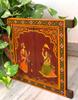 Antique Painted Indian Jharokha Window: Royal King Wall Hanging