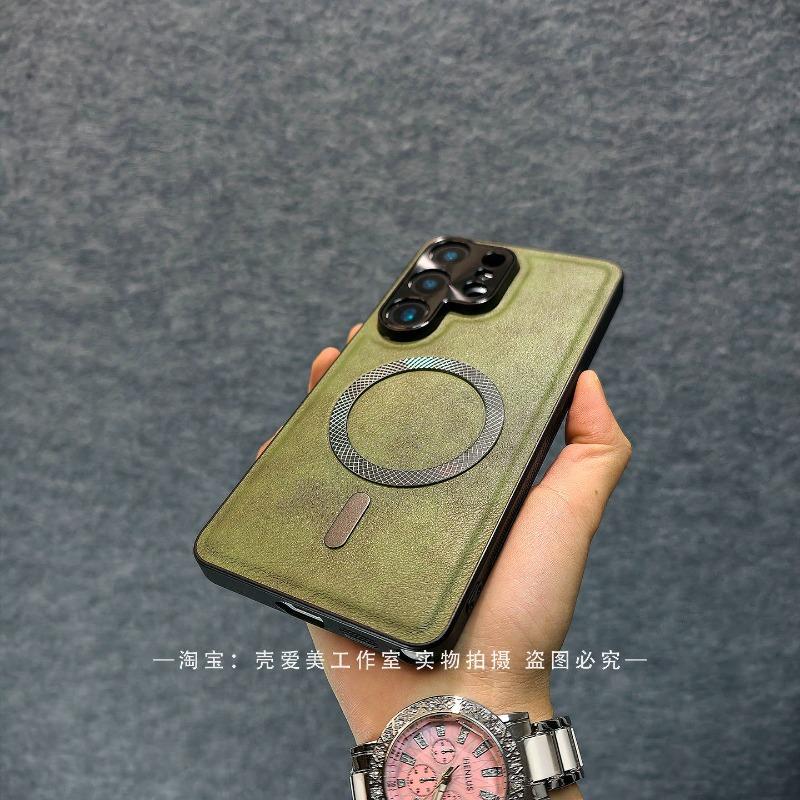 Magnetic Case For Samsung Galaxy S26 Ultra Case PU Silicone leather Hard Phone Back Cover Protection Shell Shockroof Bumper