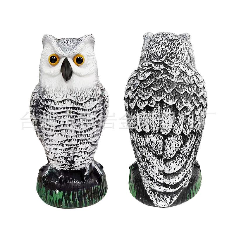 Cross-Border Owl: Outdoor Bird-Scaring, Rodent-Repelling Resin Ornament with Head Movement