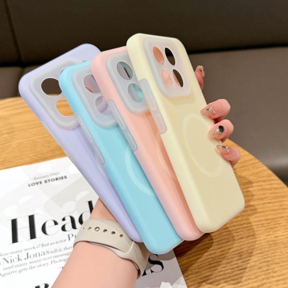 Fashion Jelly 2 In 1 Liquid Silicone For Magsafe Magnetic Phone Case For XiaoMi Mi 15 14 Pro Frosted Non-Slip Soft Bumper Cover