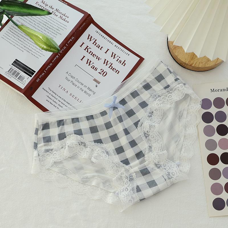 

Женские весенне-летние сексуальные кружевные трусики-треугольники со средней посадкой, приподнимающие ягодицы One Size светло-синий